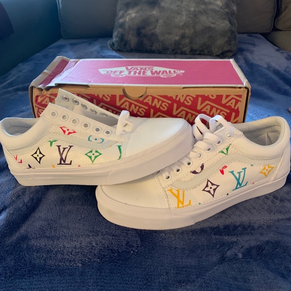 Custom Vans - LV Rainbow Old Skools - Picture 2 of 6